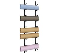 Kanduo Kando Supports pour Tapis de Yoga Support Mural for Tapis de Yoga, Support for Serviettes, Rouleau en Mousse métallique 6/9 Couches, for Cours de Fitness, Salle de Sport à Domicile(Black,9)