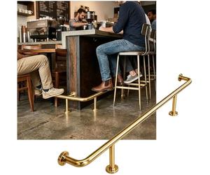 Kanduo Kit de Repose-Pieds pour Bar Kit de Rail de Pied de Barre for comptoir de Barres, Support de Garde-Corps en Acier Inoxydable fixé au Mur for Restaurant, Cuisine, café