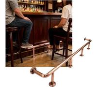 Kanduo Kit de Repose-Pieds pour Bar Kit de Repose-Pieds de Barre for intérieur, en Acier Inoxydable, Rails de 3,28 à 16,4 Pieds for bibliothèque de Cuisine de Restaurant(Rose Gold,1.5M/4.92FT)