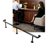 Kanduo Kit de Repose-Pieds pour Bar Kit de Repose-Pieds de Barre Mural, Barres d'intérieur, Rails de Pieds for Restaurant, Cuisine, bibliothèque(Black,2.5M/8.20FT)