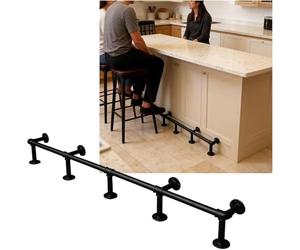 Kanduo Kit de Repose-Pieds pour Bar Kit de Repose-Pieds, Garde-Corps Pied Barre fixés au Mur for comptoir réception intérieur et extérieur(18k Gold,3.5M/11.48FT)