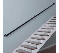 Kanduo Kit de Repose-Pieds pour Bar Rampe d'escalier Murale Noire, Garde-Corps en Fer forgé for escaliers extérieurs, Balustrade en métal Durable(120cm)