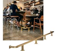 Kanduo Kit de Repose-Pieds pour Bar Repose-Pieds de Barre, Barres résistantes à l'eau en Acier Inoxydable, Rails de Pieds for Restaurant, Cuisine, café, bibliothèque(Gold,4.8M/15.75FT)