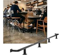 Kanduo Kit de Repose-Pieds pour Bar Repose-Pieds de Barre, Barres résistantes à l'eau en Acier Inoxydable, Rails de Pieds for Restaurant, Cuisine, café, bibliothèque(Black,3.5M/11.48FT)