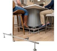 Kanduo Kit de Repose-Pieds pour Bar Repose-Pieds de Barre en Acier Inoxydable, Kit de Rails de Pieds de Barres résistantes à l'eau for comptoir de réception intérieur et extérieur(Silver,1.0M/3.28FT)