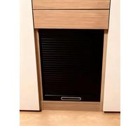 Kanduo moulure arrondie décorative Concertina Door，Black Tambour Door Kit, Replacement Kitchen Cabinet Doors，Pull-Down Individual Slat Sliding Panel(40x100cm/16x39in)