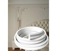 Kanduo moulure arrondie décorative Moulures de plafond décoratives auto-adhésives, à peindre, for la décoration de la maison, garniture murale en PVC(W5cm(2"))