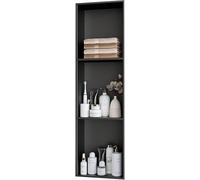 Kanduo Niche en Acier Inoxydable, Aucun carrelage requis Niches avec étagères Niches de Rangement for Salle de Bain Étagère de Douche encastrée(Black,28x90cm)