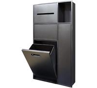 Kanduo Niche encastrée en Acier Inoxydable, Support de Douche avec Brosse de Toilette, Support Organisateur de Rangement avec Poubelle for Salle de Bain(Grigio)