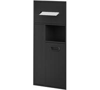 Kanduo Niche encastrée Porte-Brosse de Toilette Support de Rangement, Porte-Papier hygiénique encastré Poubelle Niche for hôtels lieux publics(Black,30x65x14cm)