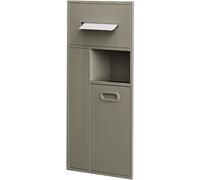 Kanduo Niche encastrée Porte-Brosse de Toilette Support de Rangement, Porte-Papier hygiénique encastré Poubelle Niche for hôtels lieux publics(Off-White,30x65x14cm)