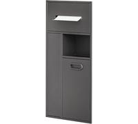 Kanduo Niche encastrée Porte-Brosse de Toilette Support de Rangement, Porte-Papier hygiénique encastré Poubelle Niche for hôtels lieux publics(Grigio,30x65x14cm)