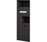 Kanduo Niche encastrée Porte-Brosse de Toilette Support de Rangement, Porte-Papier Toilette encastré Poubelle Niche avec Armoire de Rangement(Black,30x78x14cm)