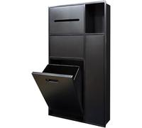 Kanduo Niche Murale Verticale, Niche Murale encastrée en Acier Inoxydable, Armoire à Double étagère, étagère de Douche cachée(Black)