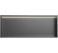 Kanduo Niche Noire en Acier Inoxydable, avec LED, Aucun carrelage requis, Niche encastrée au Fini métallique(Grigio,72x32x12.5cm)