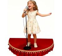 Kanduo Plateforme de scène portable Marches de scène for enfants, plates-formes semi-circulaires avec plinthes, marches de concert, pupitres polyvalents(Red-a,120x60cm (47.2x23.6in))