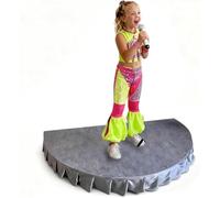 Kanduo Plateforme de scène portable Marches de scène for enfants, plates-formes semi-circulaires avec plinthes, marches de concert, pupitres polyvalents(Grigio,120x60cm (47.2x23.6in))