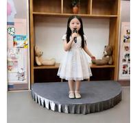 Kanduo Plateforme de scène portable Plate-forme de scène portative, scène semi-circulaire et modulaire avec plinthe grise, adaptée aux discours, au chant et aux performances(120x60cm(47x23.6in))