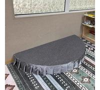 Kanduo Plateforme de scène portable Plate-forme de scène semi-circulaire (avec tapis et plinthes), petite plate-forme portable for spectacles de danse et de chant(Grigio,100x50cm (39.4x19.7in))