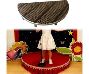 Kanduo Plateforme de scène portable Plateforme de scène de chant et de danse for enfants, petite scène semi-circulaire for événements/représentations, portable(Dia 120cm (47.2in) H10cm (4in))