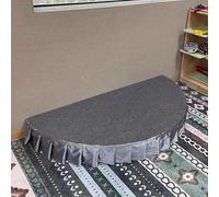 Kanduo Plateforme de scène portable Support de plate-forme de scène semi-circulaire compact et portable (y compris les plinthes en moquette), adapté aux discours et aux performances(Gray)