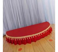 Kanduo Plateforme de scène portable Support de plate-forme de scène semi-circulaire compact et portable (y compris les plinthes en moquette), adapté aux discours et aux performances(Rosso)