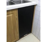 Kanduo Portes de placard à panneaux Kit de rails porte tambour en aluminium for concertina, panneau coulissant taille personnalisée for garde-manger, patio, armoire garage(40x100cm/16x39in)