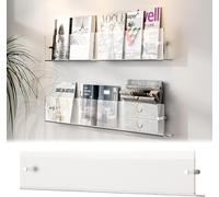 Kanduo Présentoir à Magazines Support étagères Mural for Magazines, présentoir de littérature en Acrylique Transparent for la Maison, Le Salon et Le Bureau Socle de Sol(80cm/31.5")