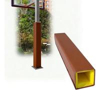 Kanduo Tapis de Poteau carré à Enceinte complète, 180 cm de Haut, Tapis de Panier de Basket-Ball, adapté aux abris de Voiture, garages et sous-sols(Brown,10 * 10cm/3.9 * 3.9in)