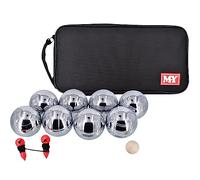 KandyToys Lot de 8 Boules en métal résistantes avec Housse de Transport pour Jeux de pétanque et pelouse, Jeux de Plein air