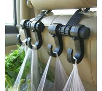 KANEED 2 PCS Car Multifunctional seat Hanging bag Hanging hook holder Seat Hanging armrest Hanging bracket Double hooks