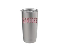 Kaneohe Hawaii Souvenir College Style Texte Rouge Gobelet isotherme en acier inoxydable double paroi