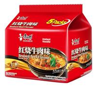 Kang Shi Fu - Nouilles Instantanées Bœuf Braisé, Pack de 5 x 106 g | Soupe de nouilles chinoises saveur bœuf braisé - recette classique authentique - format multipack économique