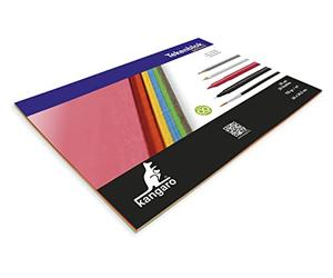 Kangaro A4+ Bloc de 20 feuilles de papier à dessin Rouge/orange/jaune/bleu/vert 110 g