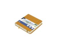 Kangaro Art Carnet de croquis 12 x 12 cm - Jaune ocre - Couverture rigide en polyuréthane - 80 feuilles - 140 g - Papier crème