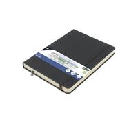 Kangaro Art Carnet de croquis A5 à couverture rigide en polyuréthane gris froid 80 feuilles 140 g Papier crème avec élastique et ruban
