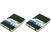 Kangaro Art Carnet de croquis A6 Forest Green PU Couverture rigide 80 feuilles 140 g Papier crème avec élastique et bande élastique (Lot de 2)