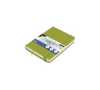 Kangaro Art Carnet de croquis A6 vert citron PU couverture rigide 80 feuilles 140 g papier crème avec élastique et bande élastique