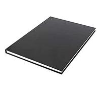 Kangaro Carnet de croquis K-5564 – Couverture rigide, 80 pages blanches 100 g, Noir 29,4×21,3×1,4 cm