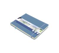 Carnet de croquis Kangaro A5 avec couverture rigide en polyuréthane, 80 feuilles, 140 g, papier crème avec élastique et ruban