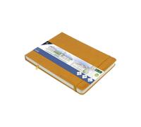Kangaro Carnet de croquis A5 paysage — Couverture rigide PU, 80 feuilles 140 g, papier crème, ocre