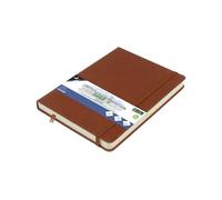 Kangaro Art Carnet de croquis A5 Cognac PU Couverture rigide 80 feuilles 140 g Papier crème avec élastique et ruban