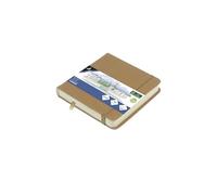 Kangaro Art Carnet de croquis 12 x 12 cm Taupe PU Couverture rigide 80 feuilles 140 g Papier crème avec élastique et ruban