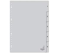 Kangaro Intercalaires A4 PP 120 microns 23r. 5 pièces Gris