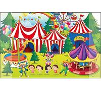 Kangaro K-0014D109 Sous-main antidérapant avec deux poches pour chambre d'enfant - Motif cirque - 38 x 58 cm