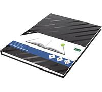 Kangaro K-5584 Carnet de croquis vierge A4 avec couverture rigide noire 29,4 x 21,3 x 1,4 cm 80 feuilles 140 g