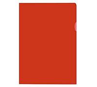 Kangaro Lot de 10 Pochettes A4 en polypropylène 120 microns transparent grainé rouge