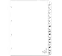 Kangaro Lot de 20 intercalaires Blanc Format A4 190 g