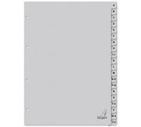 Kangaro Lot de 20 intercalaires en carton recyclé gris FSC 180 g/m² DIN A4 A-Z