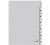 Kangaro Lot de 7 feuilles de papier cartonné avec chiffres A4 1-7. 180 g/m² gris recy SC - K407C